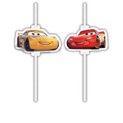 4 pailles en papier CARS DISNEY