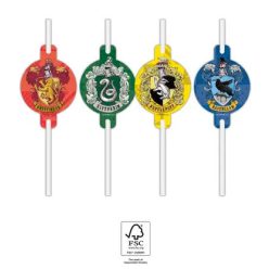 4 pailles en papier HARRY POTTER HOGWARTS HOUSES