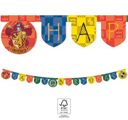1 inscription Joyeux Anniversaire HARRY POTTER HOGWARTS HOUSES
