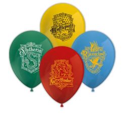 8 ballons en latex imprimés HARRY POTTER HOGWARTS HOUSES