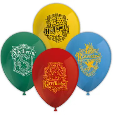 8 ballons en latex imprimés HARRY POTTER HOGWARTS HOUSES