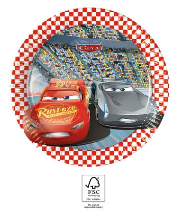 8 assiettes en papier 20cm Cars