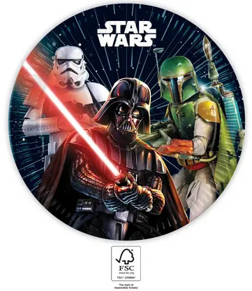 8 assiettes en papier de 23 cm STAR WARS GALAXY