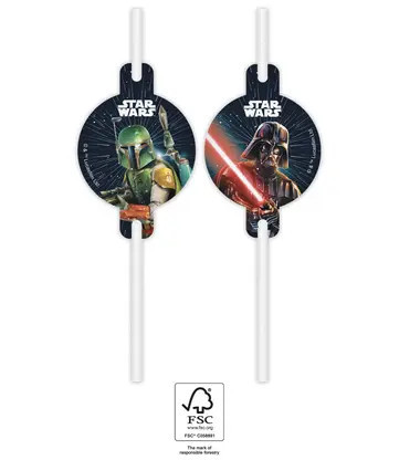4 pailles en papier STAR WARS GALAXY