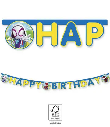 1 étiquette de joyeux anniversaire SPIDEY ET SES INCROYABLES AMIS MARVEL