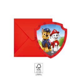   6 invitations d'anniversaire avec enveloppes Pat' Patrouille