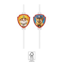4 pailles en papier Pat' Patrouille