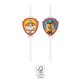 4 pailles en papier Pat' Patrouille