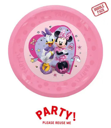 4 assiettes de fête réutilisables 21cm MINNIE MOUSE JUNIOR DISNEY