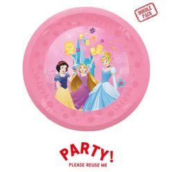   Ensemble de 4 assiettes de fête réutilisables de 21 cm PRINCESSES DISNEY
