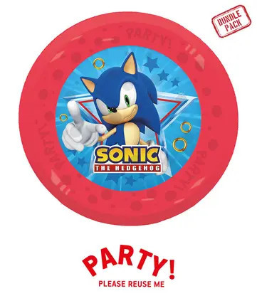 Ensemble de 4 assiettes de fête réutilisables 21cm SONIC