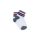 Chaussettes en coton pour femme - côtelées - pailletées - rayures bleu-rouge - 35-40