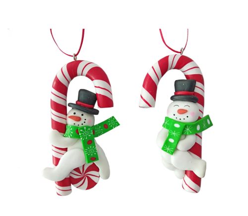 Argile bonhomme de neige et bâton de marche 5*10
