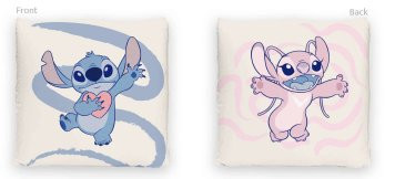 Disney Stitch coussin, coussin décoratif - motif réversible - 40 x 40 cm