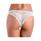 Culotte tanga en dentelle pour femme - blanc - M