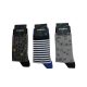 Chaussettes en coton pour homme - lot de 3 paires - à motifs - 43-46 - gris-blanc-gris clair - Evidence