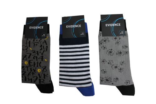Chaussettes en coton pour homme - lot de 3 paires - à motifs - Evidence