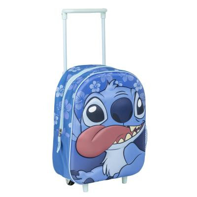 Sac à dos à roulettes 3D Stitch Disney, 31 cm