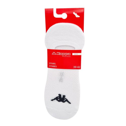 Chaussettes invisibles en coton respirant Kappa - 3 paires/paquet - blanc - 39-42