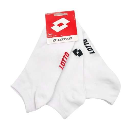 Chaussettes invisibles en coton Lotto - 3 paires/paquet - blanc - 43-46