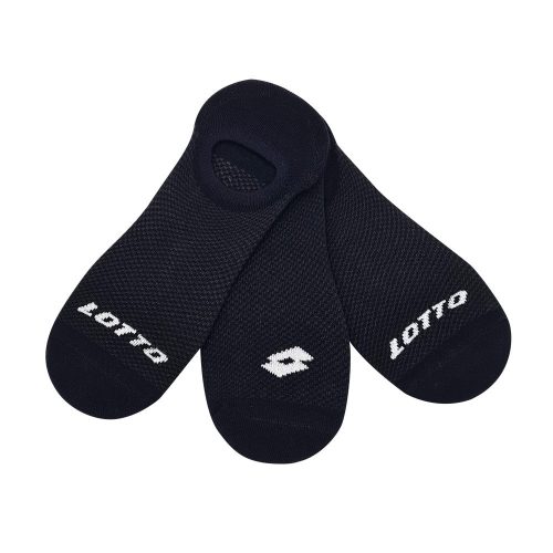 Chaussettes invisibles en coton respirant Lotto - 3 paires/paquet - noir - 39-42