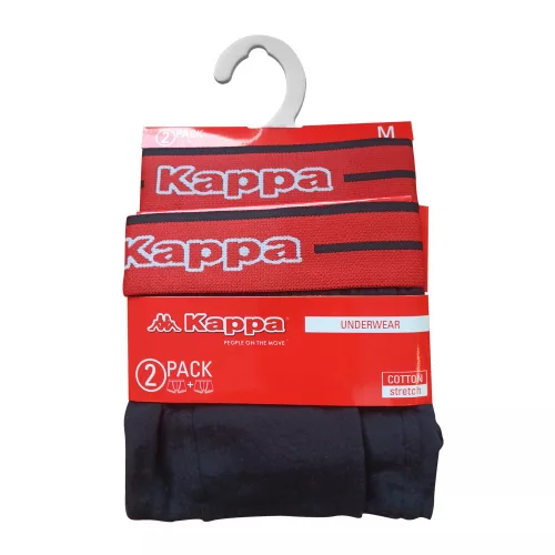 Caleçon en coton pour homme Kappa - lot de 2 - noir avec inscription rouge - XL