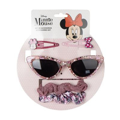Ensemble beauté Minnie Mouse, lunettes de soleil + barrette + élastique