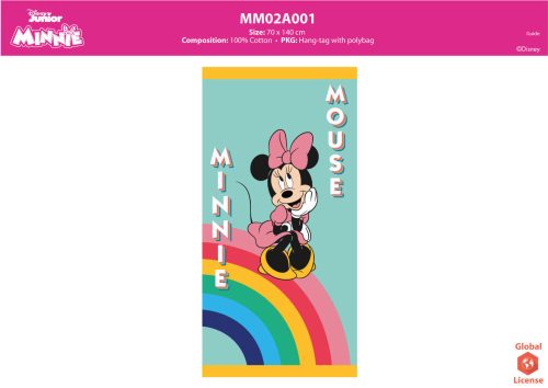 Serviette de plage bébé Minnie Mouse en coton - 70x140 cm - vert