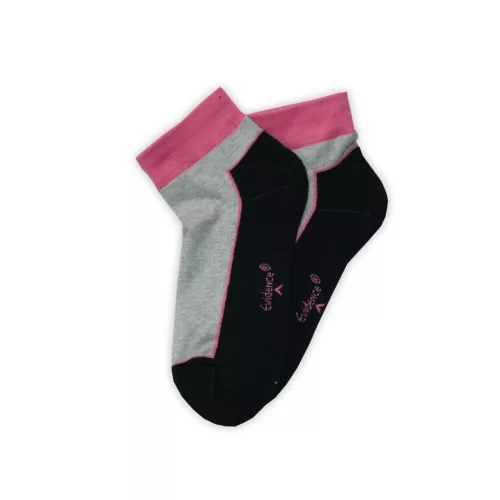 Chaussettes de sport en coton pour femmes - semelle en peluche - 39-42 - gris-noir - Evidence