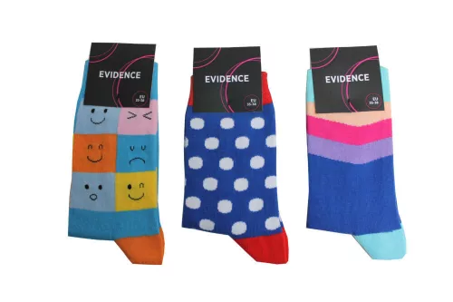 Chaussettes en coton pour femmes - 3 paires - bleu - Evidence