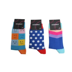   Chaussettes en coton pour femmes - 3 paires - imprimé - Evidence