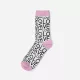 Chaussettes en coton pour femmes - blanc-rose - motif Love - Evidence