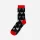 Chaussettes en coton pour femmes - noir-rouge - motif cœur - 39-42 - Evidence