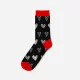 Chaussettes en coton pour femmes - noir-rouge - motif cœur - Evidence