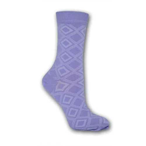 Chaussettes pour femmes - chaussettes de cheville en coton - 39-42 - motif à carreaux violet - Evidence