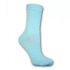   Chaussettes pour femmes - chaussettes de cheville en coton - 39-42 - rayures bleu clair avec fil métallique - Evidence
