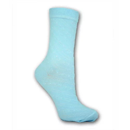 Chaussettes pour femmes - chaussettes de cheville en coton - 39-42 - rayures bleu clair avec fil métallique - Evidence