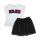 T-shirt en coton à motif de texte - jupe en tulle noire cool pour filles - blanc-noir - 128