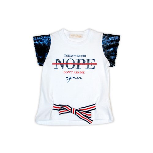 T-shirt d'été pour fille avec paillettes - blanc - 116