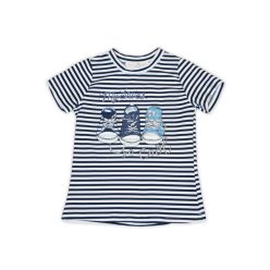   T-shirt en coton avec strass et motif de chaussure - rayé - 110
