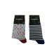 Chaussettes en coton pour enfants - 2 paires - motif - 31-34 - pois-rayures - Evidence
