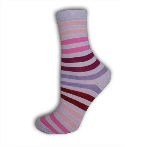Chaussettes de cheville en coton pour enfants - chaussettes de cheville en coton - 31-34 - rayures violettes - Evidence
