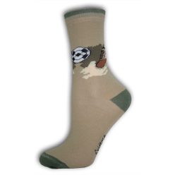   Chaussettes de cheville en coton pour enfants - chaussettes de cheville en coton - 23-26 - kaki avec ballons de football - Evidence