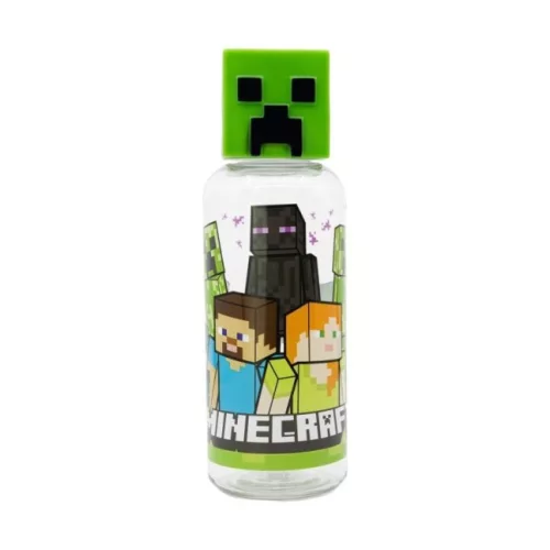 Minecraft Creeper műanyag palack 3D figurával a tetején 560ML