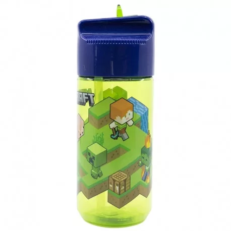 Minecraft Gyerek Szívószálas kulacs 430ML