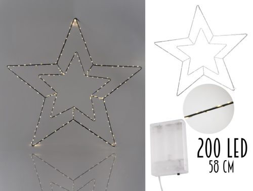 Double étoile lumineuse en fil 200L 58