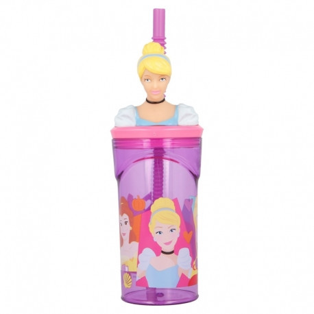 Bouteille 3D avec paille 360 ml PRINCESSES DISNEY