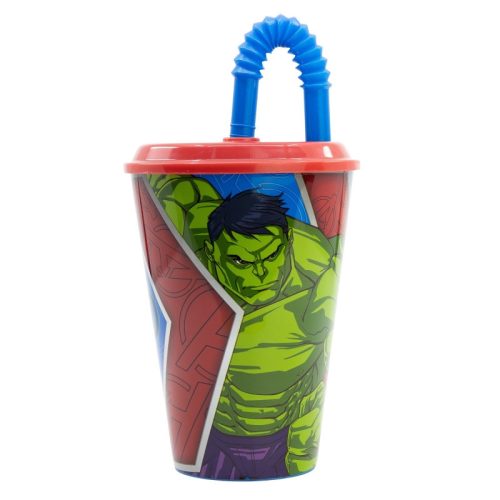 Verre à paille en plastique Avengers - 430 ml