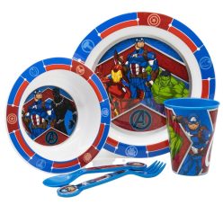   Ensemble de vaisselle micro-ondable en plastique 5 pièces Avengers