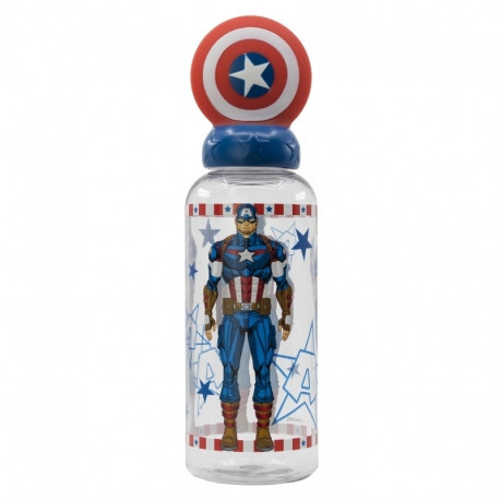 BOUTEILLE EN PLASTIQUE 3D DE 560 ML AVENGERS - CAPITAINE AMÉRIQUE